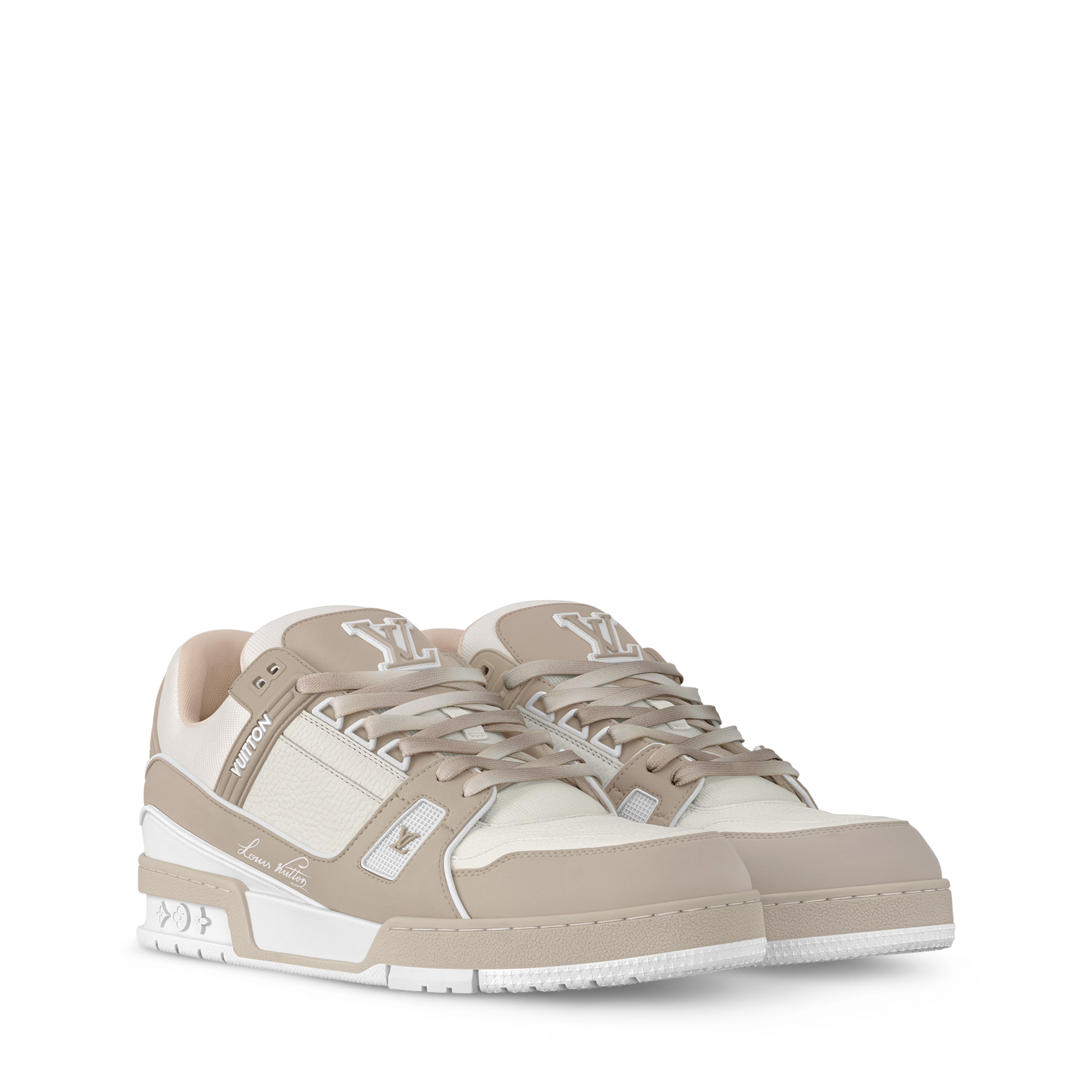 Louis Vuitton - LV Trainer - Beige / Rouge - Vue 1
