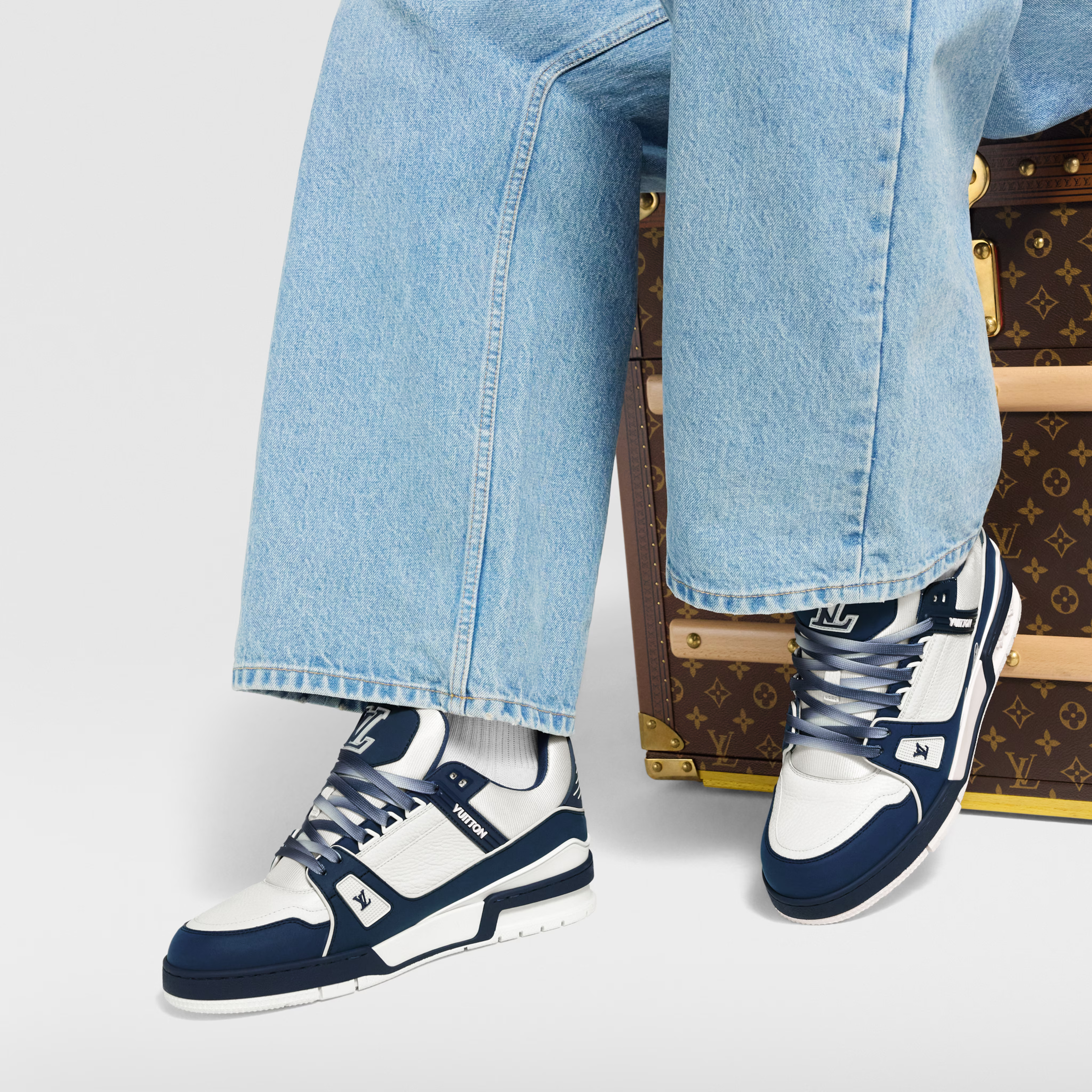 Louis Vuitton - LV Trainer - Beige / Rouge - Vue 5