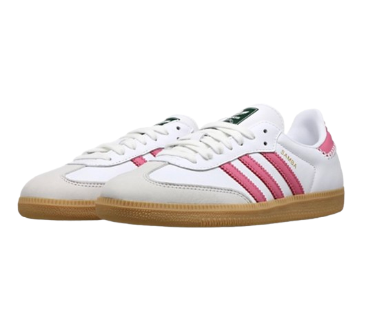 Adidas - Samba OG - White / Rose Tone / Collegiate Green - Vue 3
