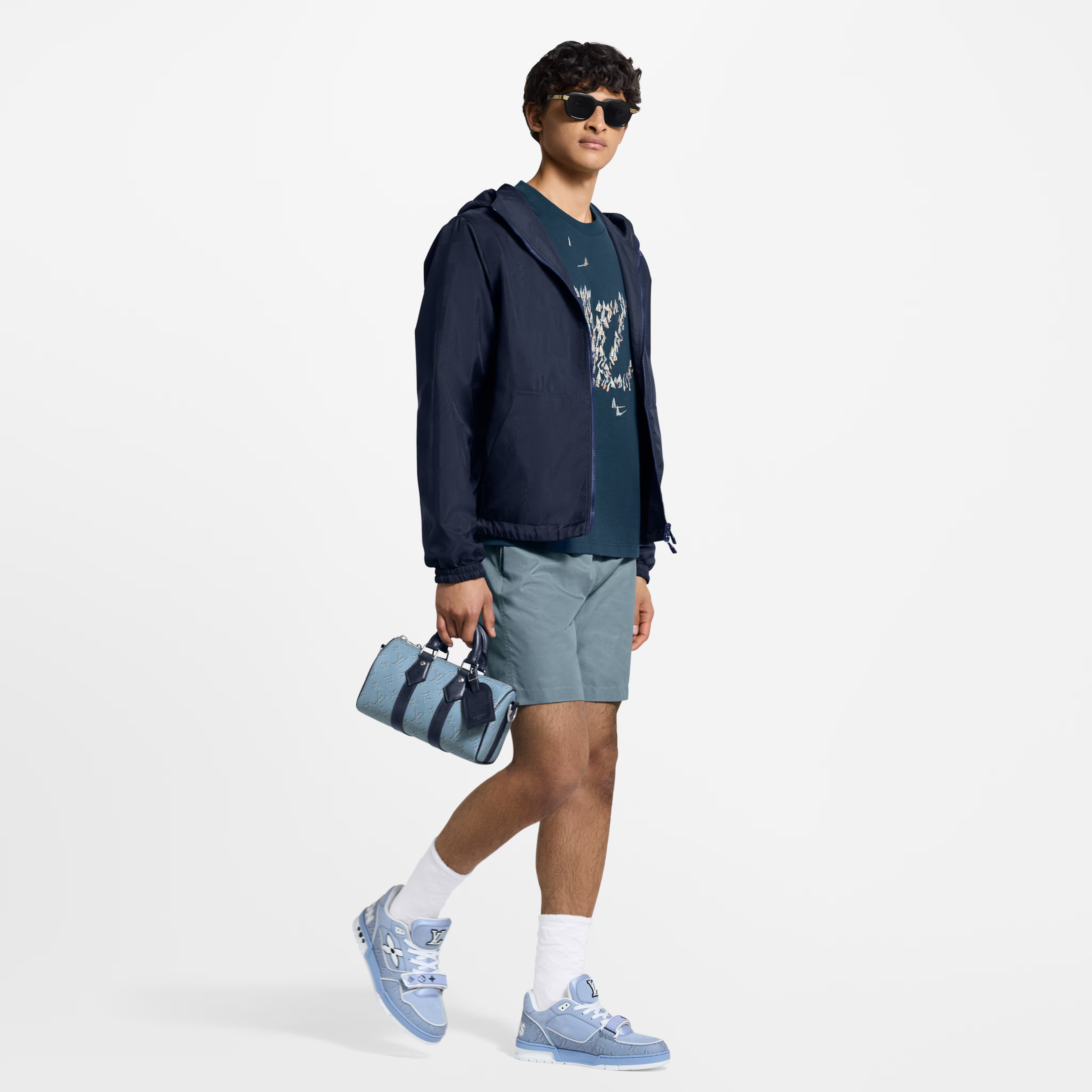 Louis Vuitton - LV Trainer - Beige / Bleu - Vue 5
