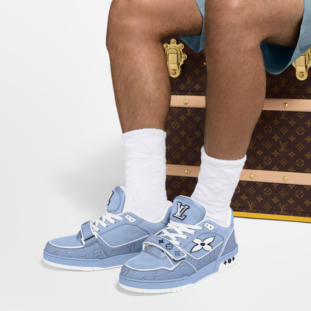 Louis Vuitton - LV Trainer - Beige / Bleu - Vue 3