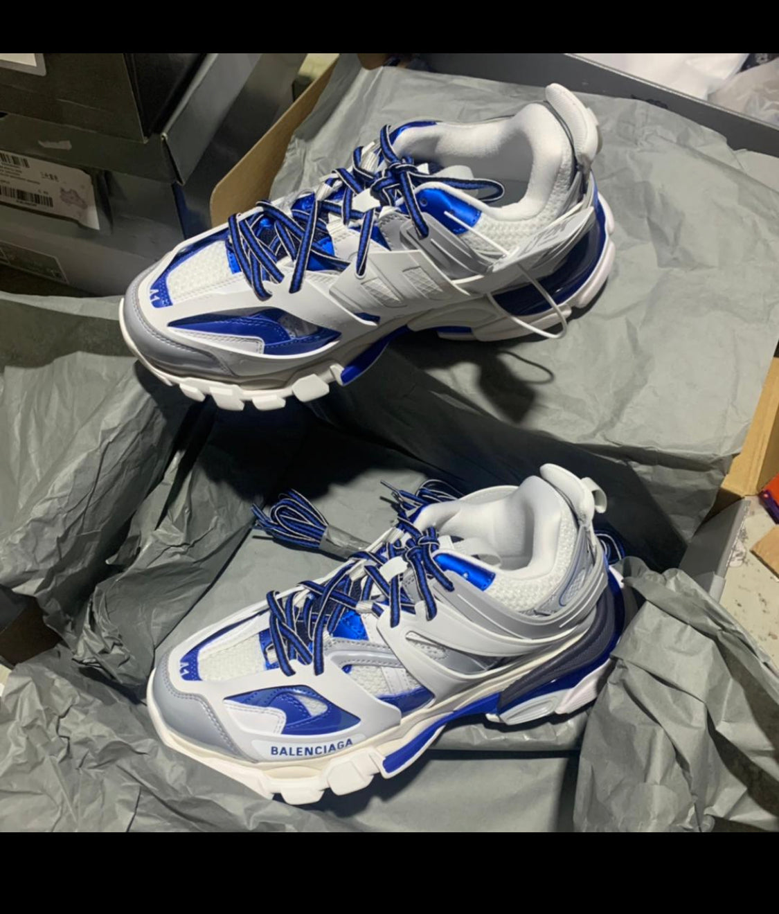 Balenciaga - Track - Blanc / Bleu - Vue 2