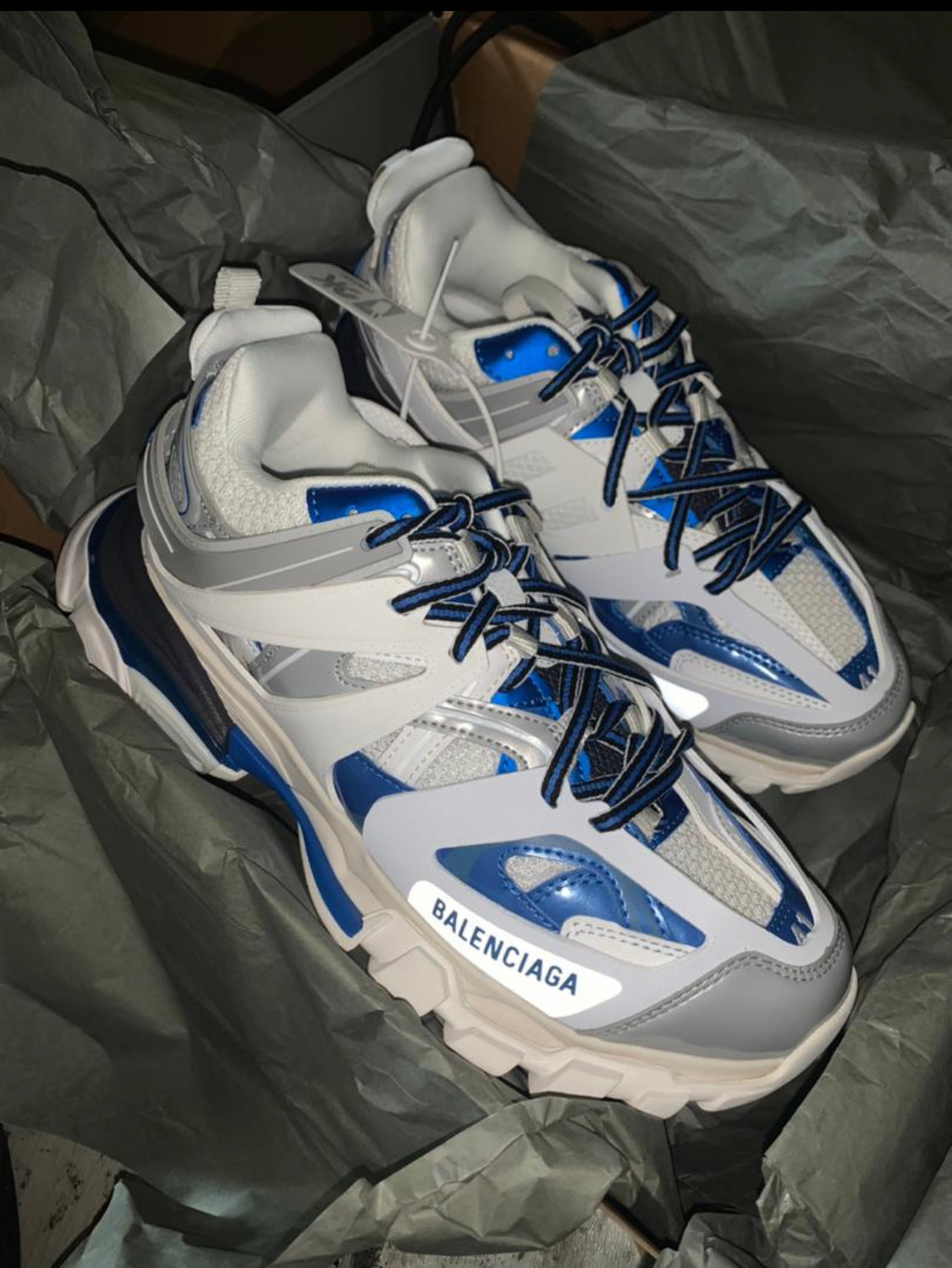 Balenciaga - Track - Blanc / Bleu - Vue 3
