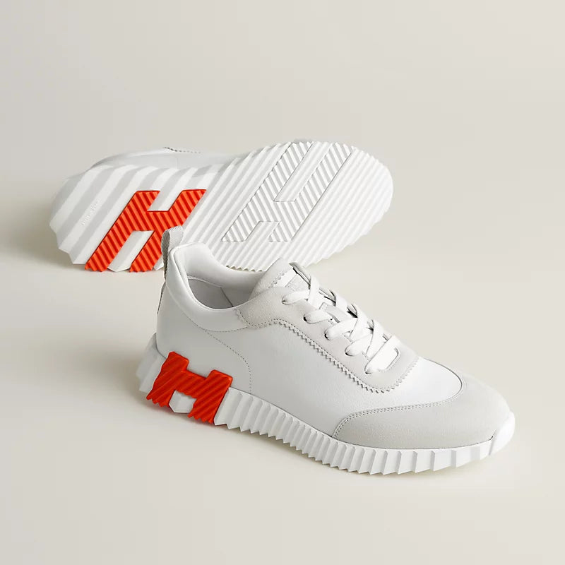 Hermès - Bouncing - Blanc / Orange - Vue 1