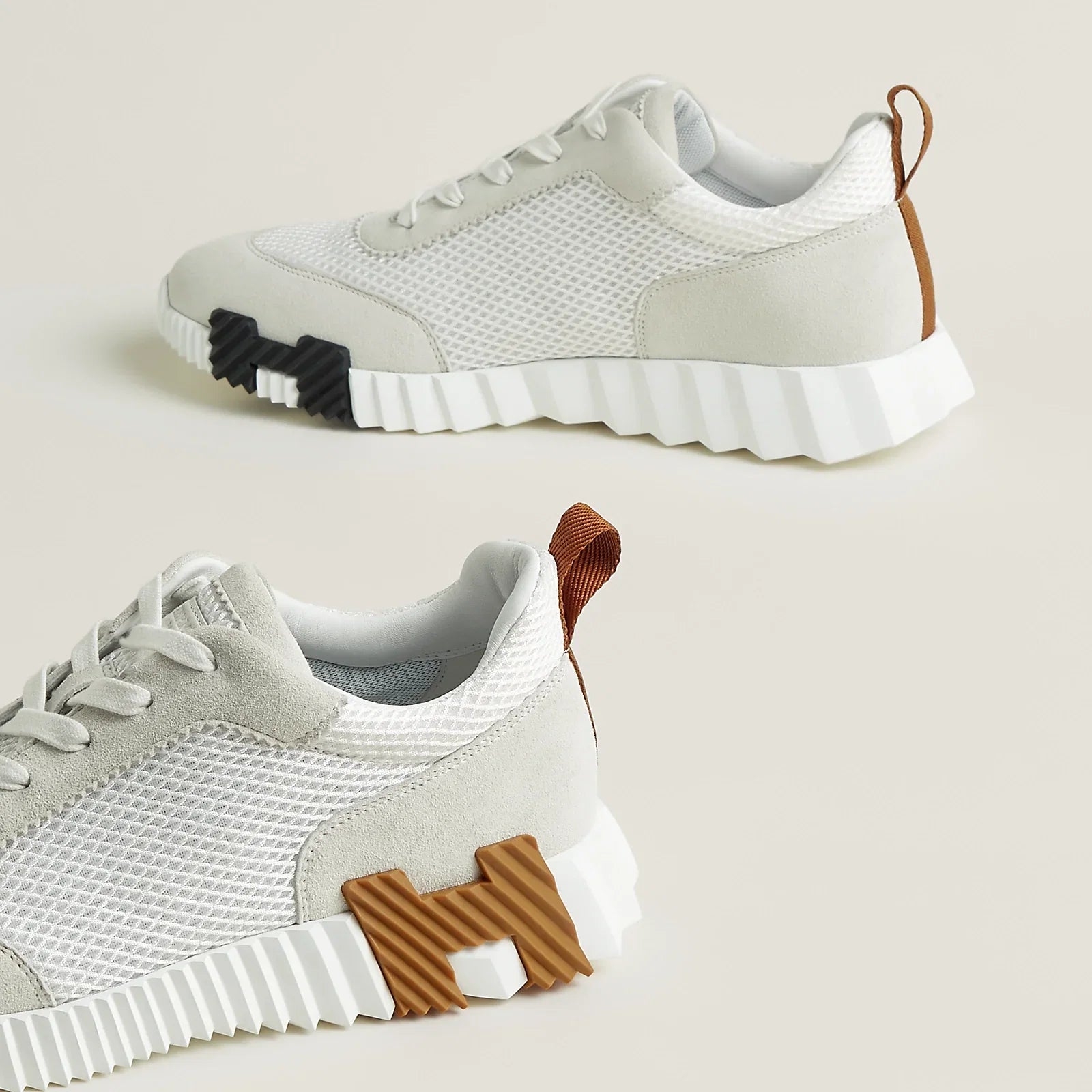 Hermès - Bouncing - Blanc / Maron / Noir - Vue 4